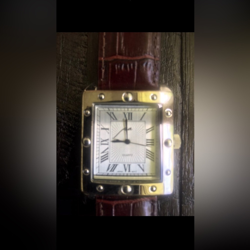 Personal accents brown leather men's watch